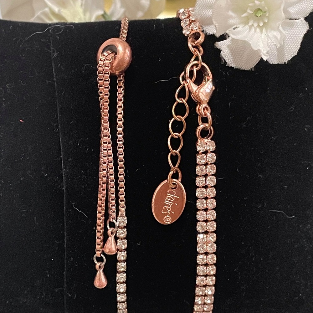 💎 Set of Two Rose Gold Crystal Bracelets - Picture 2 of 8